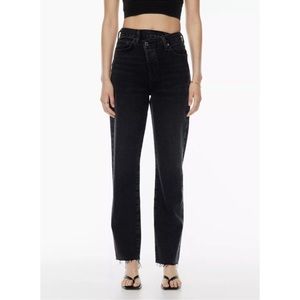 AGOLDE Criss Cross Straight Shambles Black High Rise Loose Fit Jeans, Size 27